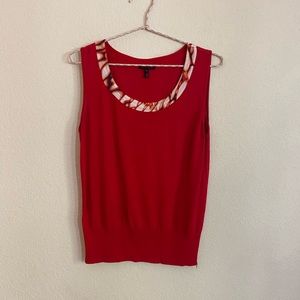 Escada Printed Silk Front 🔥 Sleeveless Shell Sweater Top